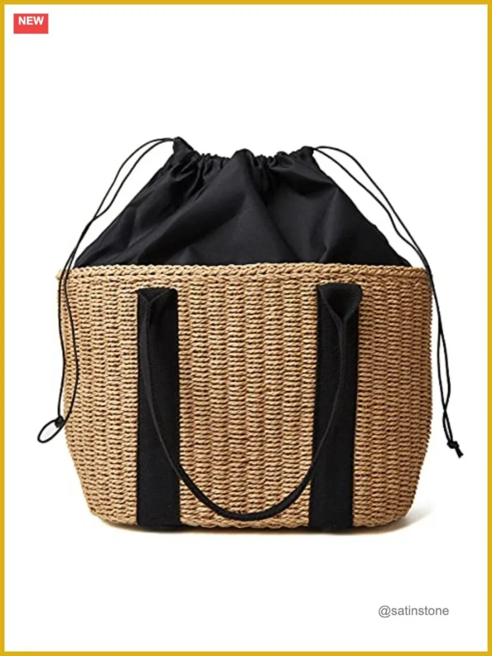 Straw Woven Tote Bag Summer Beach Hobo Purse Handmade Lightweight